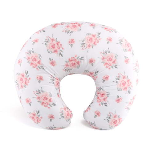 The Peanutshell Pink Floral Nursing Pillow for Breastfeeding