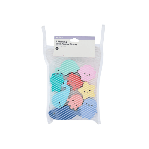 9 Piece Floating Bath Animal Blocks