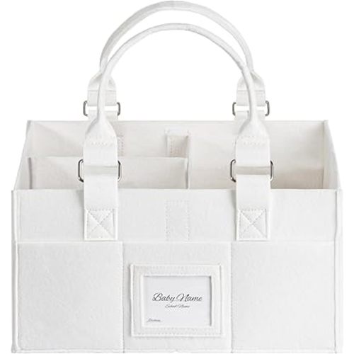 Baby Diaper Caddy Organizer for Neborn Essential Boy or Girl, Nursery Must Haves, White, Large