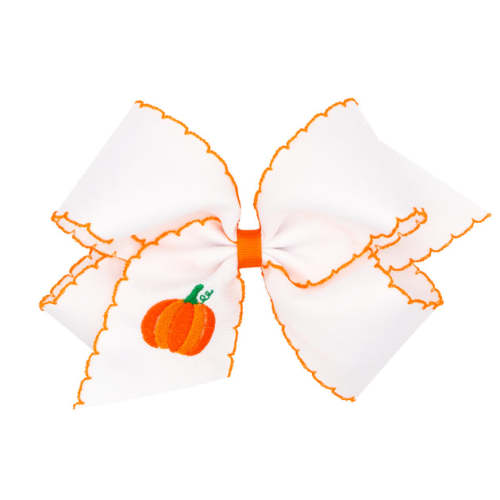 Pumpkin Embroidered Moonstitch Bow