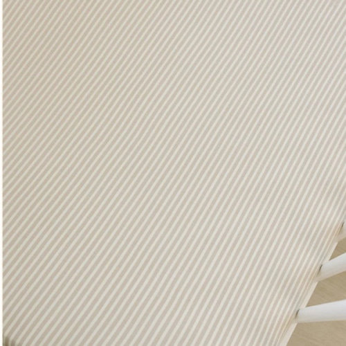 Taupe Stripe Ribbed Bamboo Stretch Crib Sheet