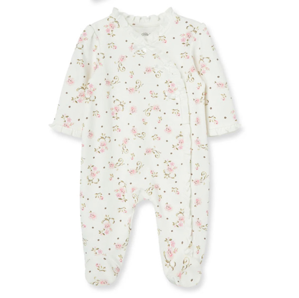 Vintage Rose Footed One-Piece And Hat