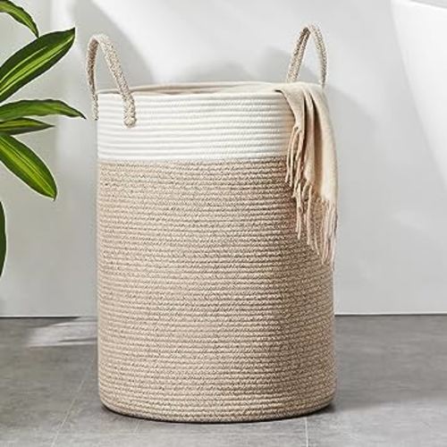 Mkono 2 Pack Storage Baskets for Bathroom Closet Shelf Boho Decor Small  Storage Bins with Tassels Cute Rectangular Organizers with Handles for  Bedroom Nursery Dorm, Ivory, 13.38L x 6.3W x 3.9H 