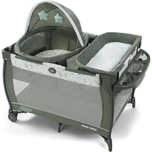 Graco® Pack ’n Play Travel Dome Playard, Portable Bassinet with UV Canopy, Full‑Size Infant Bassinet, Diaper Changer