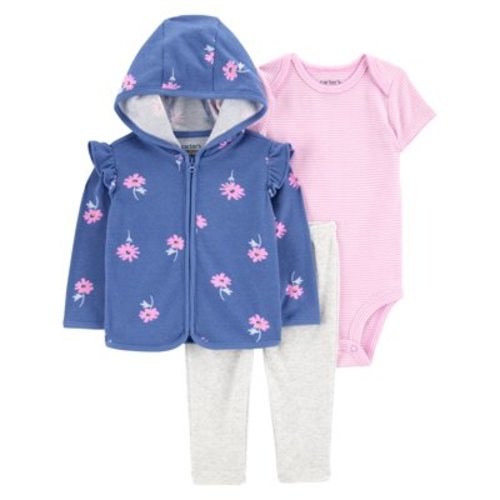 Carter's Child of Mine Baby Girl Cardigan Outfit Set, 3-Piece Sizes,Newborn-24 Months