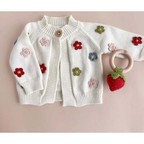 Cotton Flower Cardigan, Multi - The Blueberry Hill | Maisonette