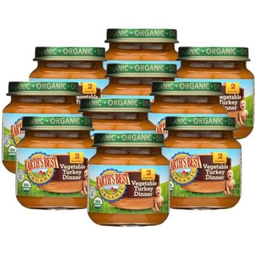 Earth's Best Organic Vegetable Turkey Dinner Baby Food 6+ Months - Case of 10/4 oz