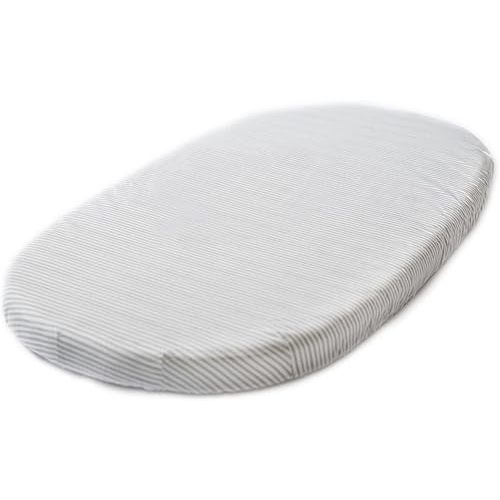 Stokke Sleepi Fitted Sheet by Pehr - Stripes Away Pebbles