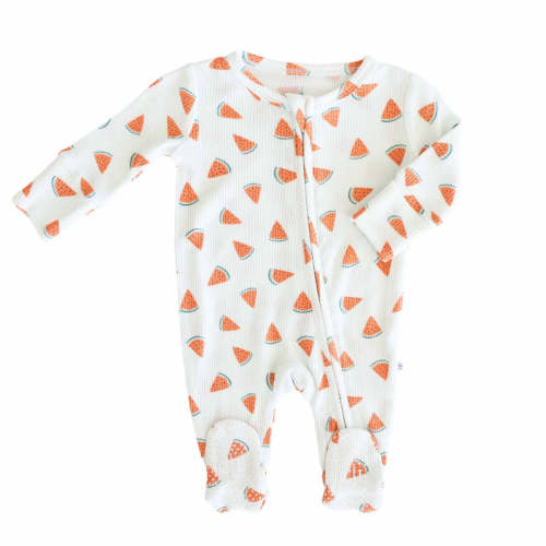 Fruit Bamboo Waffle Zipper Footies