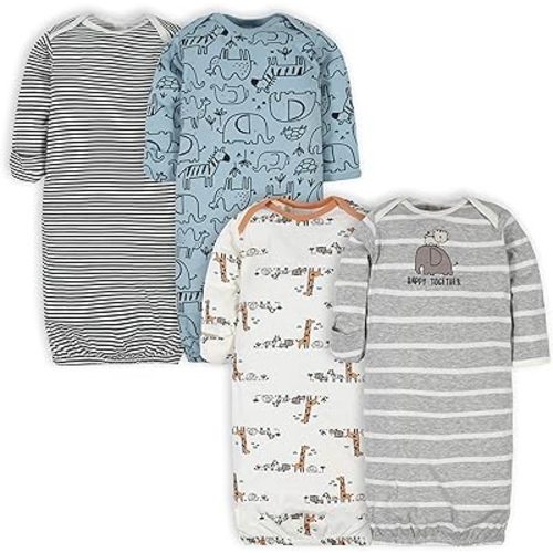 Gerber Baby Boy and Girls 4-Pack Sleeper Gown