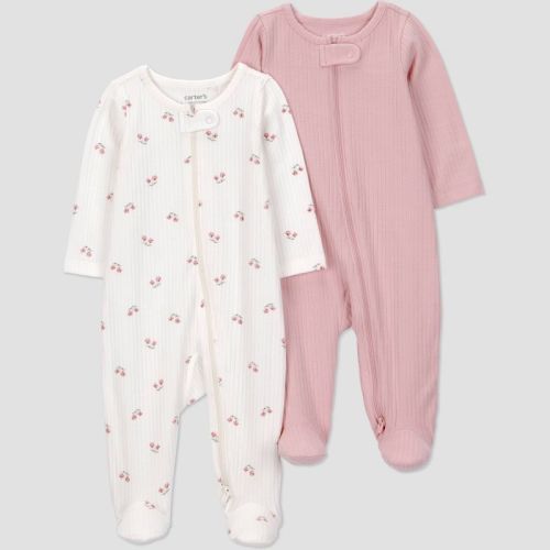 Carter's Just One You® Baby Girls' 2pk Floral Sleep N' Play - Ivory/Pink 9M