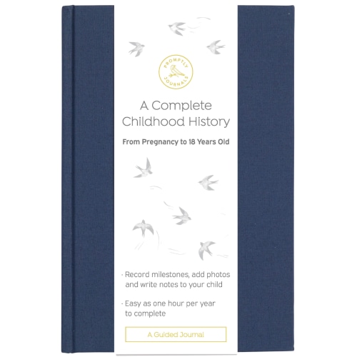 A Complete Childhood History: From Pregnancy to 18 Years Old (Navy Blue, Linen)