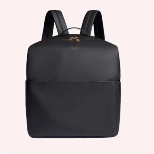Mina Baie Stevie Diaper Bag Backpack Vegan Full - Black/Gold