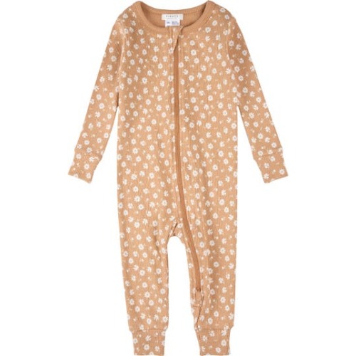 Floral Cotton Rib Fitted One-Piece Pajamas, 3M