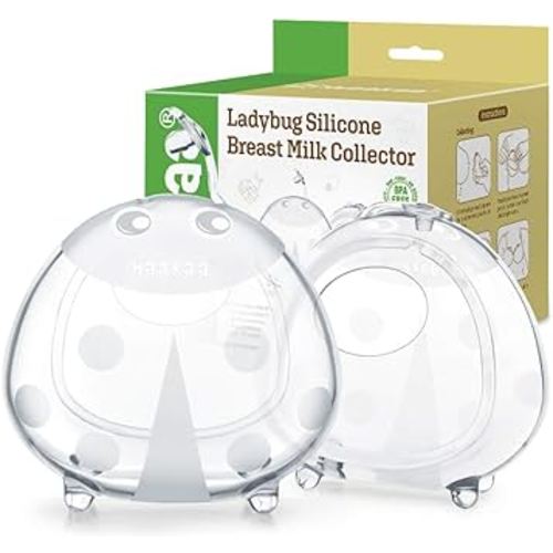 haakaa Ladybug Breast Milk Collector Wearable Breast Shells Nursing Cups Breastmilk Saver for Large Milk Supply, Reusable, Extra-Soft & Friendly-Skin (150ml, 2 Pcs)