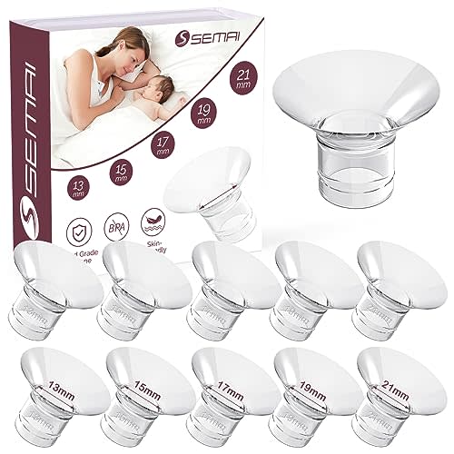 Flange Insert 10PCS 13/15/17/19/21mm for Momcozy S9/S9pro/S10/S12/S12pro/Medela/Tsrete/Spectra/Bellababy etc 24mm Wearable Breast Pump, Reduce 24mm Tunnel Down to Other Correct Size
