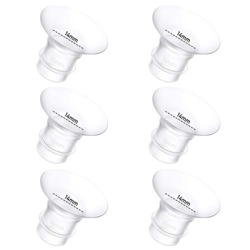 6Pcs Breast Pump Flange Insert 14mm Compatible with Momcozy/Spectra/Medela/eufy/Elvie/Lansinoh/Paruu P10 Breast Pump, Fit for Momcozy M5/M9/M6/V2 Pro/V2 pro/S12 Pro/eufy E10 S1 S1 Pro, 24mm Flange