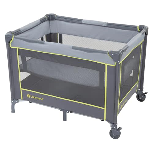 Baby Trend Portable Playard with Bassinet, Twinkle Lime