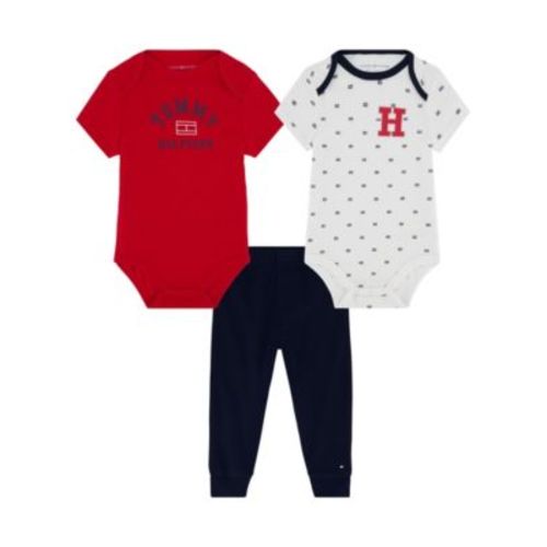 Baby Boy 3-Piece Signature Bodysuits Combed Interlock Joggers Set