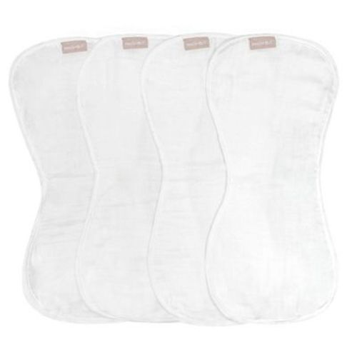 Weesprout Unisex Organic Towel Cotton Burp Cloths, Four Ultra-absorbent Layers - White, Set Of 4