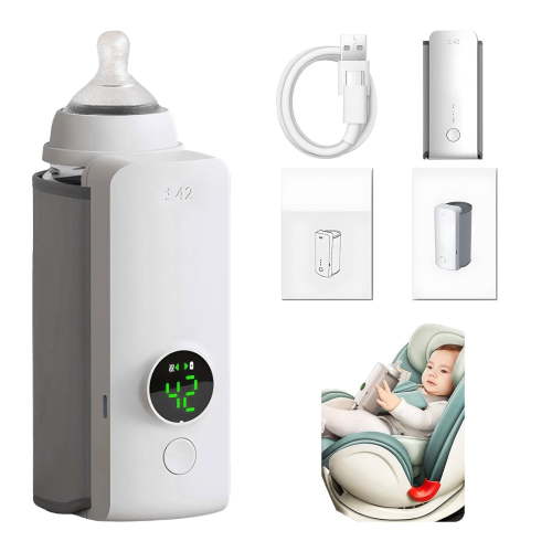 Portable Baby Bottle Warmer | USB Rechargeable 6000mAh Battery | Fast Milk & Water Heating | Universal Fit Up to 2.75in Diameter | Cordless for Travel, Parents | 1/2 Pack