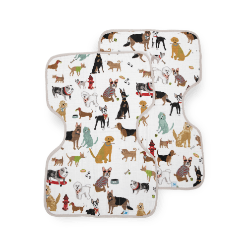 Cotton Muslin Burp Cloth 2 Pack - Woof