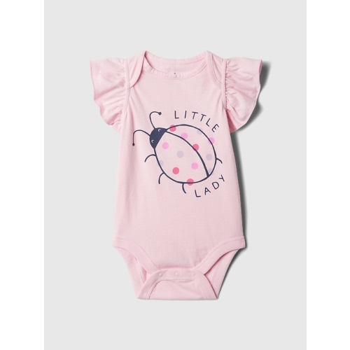 Baby Mix & Match Ruffle Bodysuit in light peony pink, size: 3-6 M
