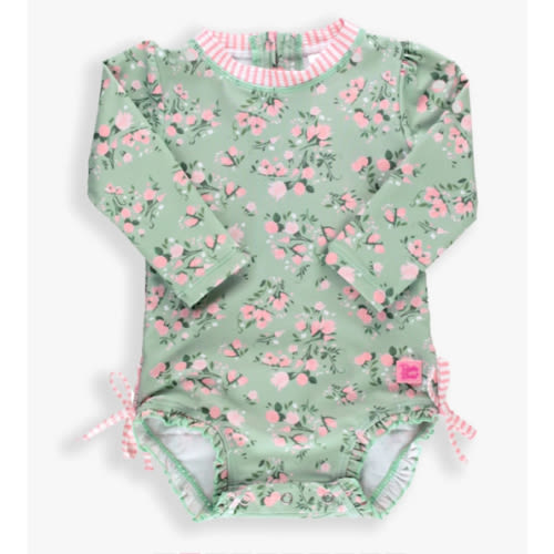 Long Sleeve One Piece Rash Guard | RuffleButts & RuggedButts