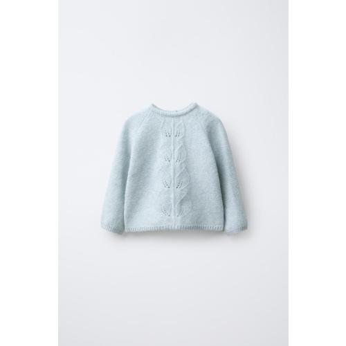 LEAF KNIT SWEATER - Aquamarine | ZARA United States