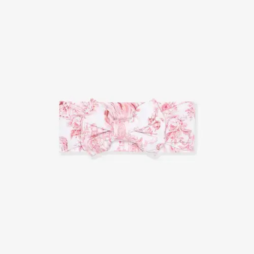 Floral White Baby Girl Big Bow Headwrap | Antoinette