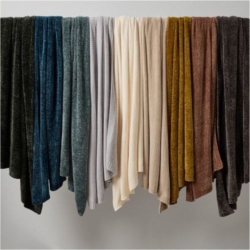 Luxe Chenille Throw in Sand