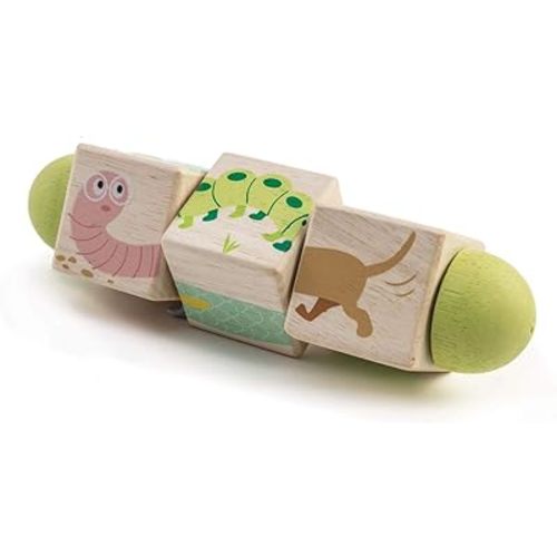 Tender Leaf Toys - Educational Twisting Toy - My First Baby Wooden Puzzle Game - Early Learning to Develop Strategic Thinking and Fine Motor Skills for Children 18M+ (Twisting Cubes)