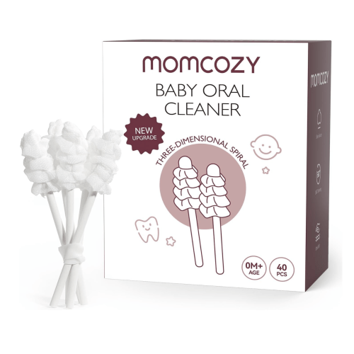 Momcozy Baby Tongue Cleaner Gauze, Baby Toothbrush Disposable Oral Cleaner, Toddler Tooth Brush for Tooth Mouth Gum Clean, Infant Toothbrush Oral Cleaning Stick, Baby Oral Cleaner Newborn, 40 Count