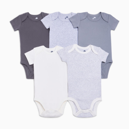 Short Sleeve Bodysuit Solid (5 Pack) - Grey