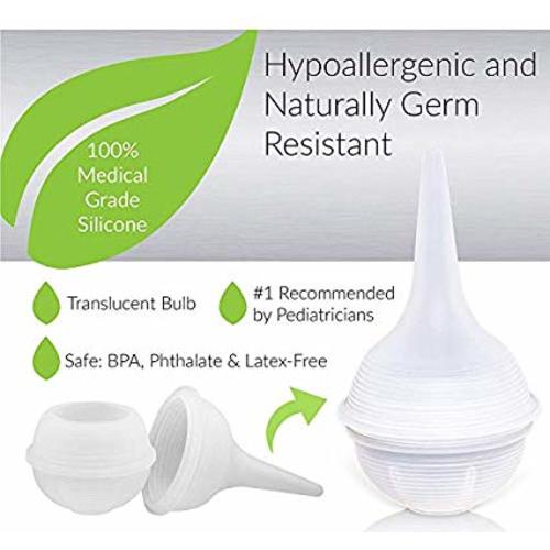 Innovo Hospital Grade Silicone Twister Bulb Baby Nasal Aspirator and Ear Syringe, Snot Sucker and Mucus Sucker, Non-Toxic Nasal Ear Bulb, Cleanable and Reusable
