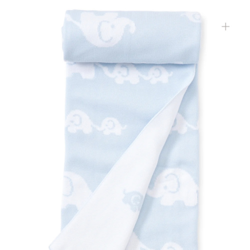 Blue Elephant Knit Novelty Blanket