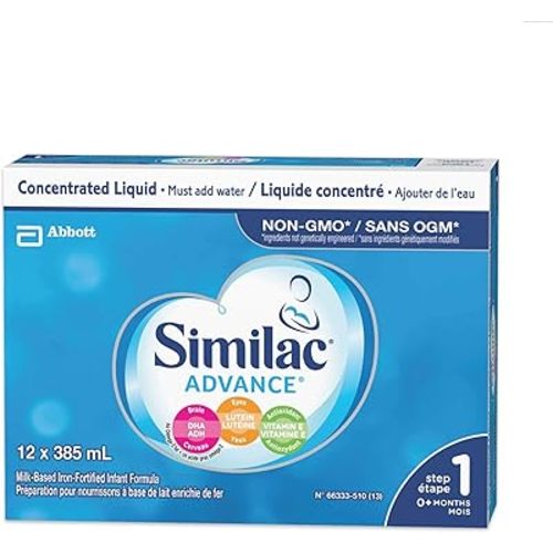 Similac Advance Step 1 Non-gmo Baby Formula, Concentrated Liquid, 385ml, 0+ Months, Blue, 12 Count