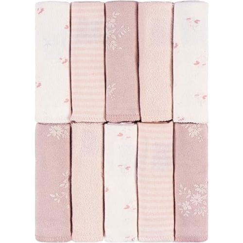 10-Pack Baby Washcloths – Soft & Gentle Cotton, Perfect for Bath Time & Everyday Use, Absorbent & Durable, Pink