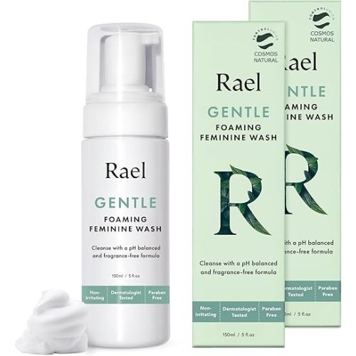 Rael Feminine Wash, Foaming Cleansing Wash - pH Balance Intimate Wash Women, Unscented, Sensitive Skin, All Skin Types, Vegan, Cruelty Free (5oz, 2 Pack)