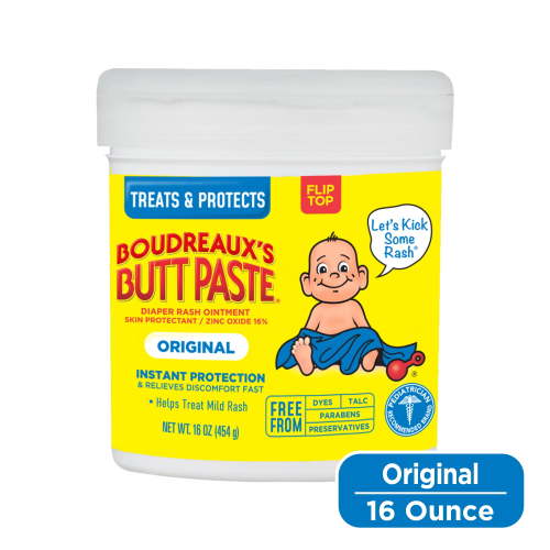 Boudreaux's Butt Paste Original Diaper Rash Cream, Ointment for Infant, 16 oz Flip-Top Jar HSA/FSA Eligible