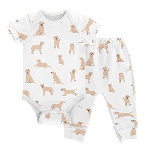 vvfelixl Baby Pants Sets Black Dachshund Long Haired Short Sleeve Baby Clothes for Boys Girls 0-24M