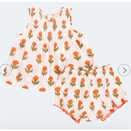 Baby Girls 2-Piece Set Orange Bud – Pink Chicken