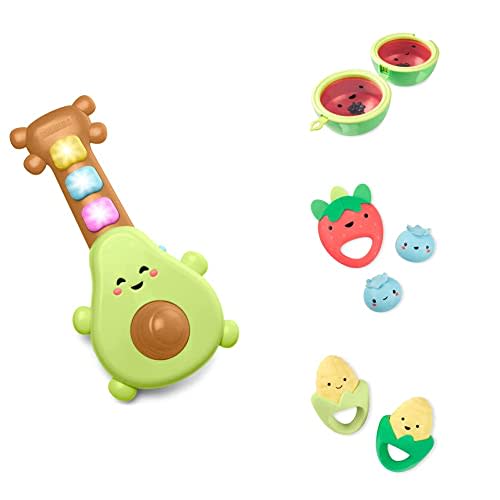 Skip Hop Farmstand Musical Toy Gift Set for Baby: Rock-A-Mole Guitar, Watermelon Drum, Mara-Corns, and Berry Band Set