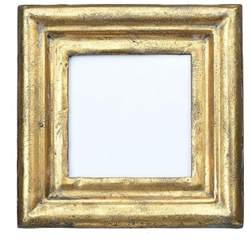 Creative Co-Op Antiqued Gold Square Picture Frame (Holds 3.5" x 3.5" Photo)