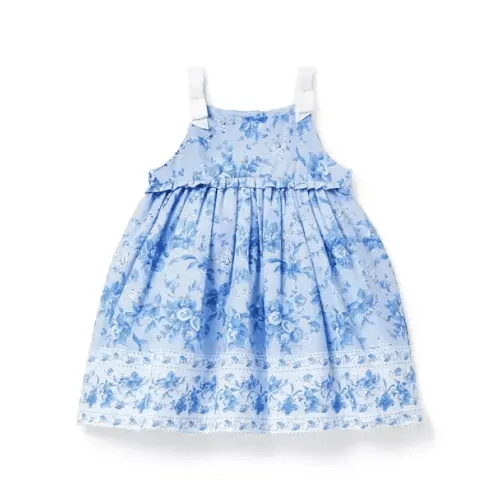 Baby Swiss Blue Floral Baby Floral Border Print Dress by Janie and Jack