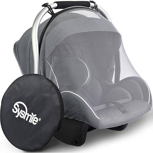 Mosquito Net for Baby Car Seats – Infant Car Seat Insect Mesh Net with Zipper - Universal Fit, Premium Quality: Machine Washable - Gray
