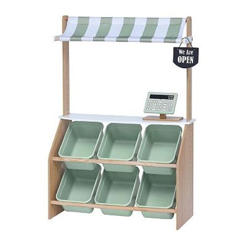 Teamson Kids Farmers Market Stand Playset and Storage