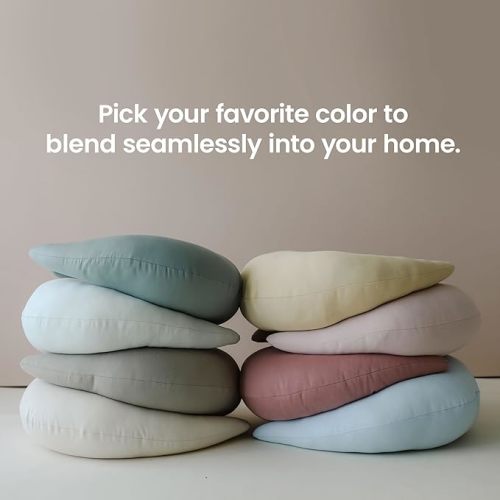 snuggle me Organic Nursing Pillow | Bottle & Breastfeeding Pillow with Organic Cotton Cover & Fiberfill, Machine Washable Feeding Pillow, Newborn Essentials Must Haves (Slate)
