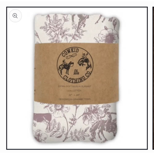 Western Daydream Rose Cotton Muslin Blanket with Scalloped Edges – Cowkid Clothing Company