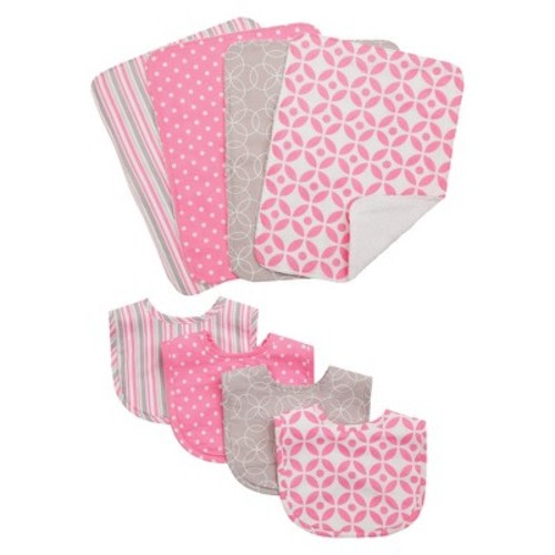 Trend Lab 8pc Baby Bib and Burp Cloth Set - Lily